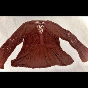 Burgundy lace top
